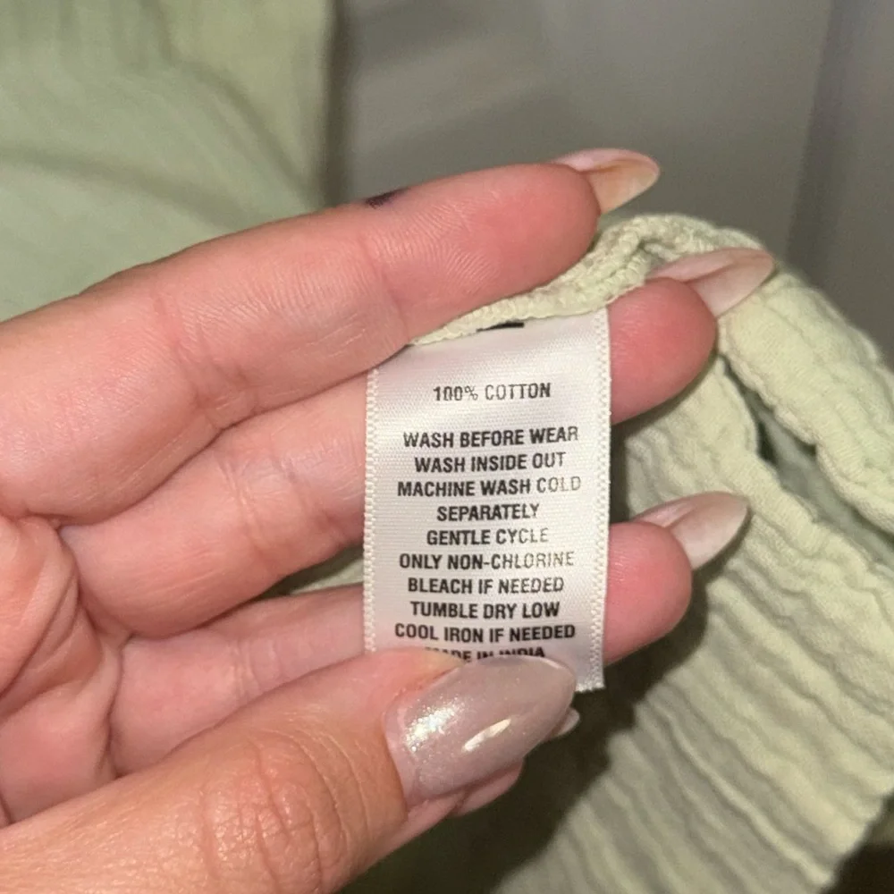 Soft Green Cotton Dress by Wonderly - Picture 5 of 5